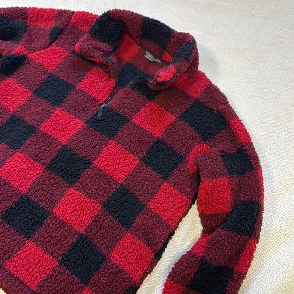 Eddie Bauer women’s fuzzy fleece sweater. Zipper collar. Size XL. Cabincore - Picture 7 of 8